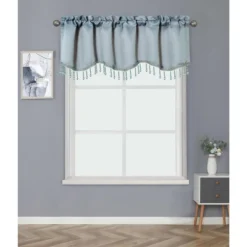 Kate Aurora Luxurious Solid Colored Scalloped Rod Pocket Window Valance With Crystal Beaded Trim -Kate Aurora GUEST da72f2c2 fd15 47fc 87d5 8c3ad4dfa0c3