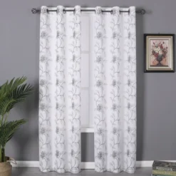 Kate Aurora Floral Embroidered Double Layered Sheer Grommet Curtains -Kate Aurora GUEST dbb40938 77c0 4ec2 b629 dcb6d57119b4