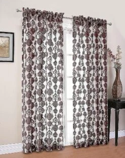 Moroccan Accents By Kate Aurora 1 Piece Rod Pocket Clipped Elegant Sheer Curtain Panel -Kate Aurora GUEST e68095a6 fb34 40c0 a392 57ea89681050