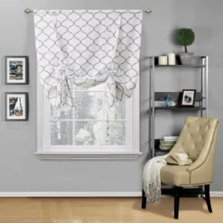 Kate Aurora Living Shabby Chic Trellis Quatrefoil Single Tie Up Window Curtain Shade -Kate Aurora GUEST e69b5513 002c 449f 8c70 2a8c258305d3