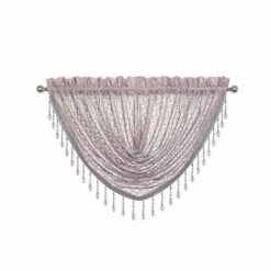 Kate Aurora Elegant Crystal Beaded Chevron Design Window Curtain Valances -Kate Aurora GUEST e868db4e ba0c 46c5 8e24 c40a96a07946