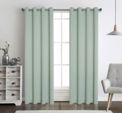 Kate Aurora Hotel Living 2 Pack 100% Blackout Grommet Top Sage Green Curtain Panels