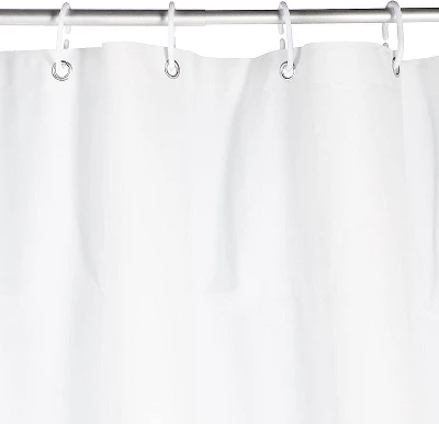 Kate Aurora Hotel Collection Extra Long Heavyweight PEVA Vinyl White Shower Curtain Liner - 84 In. Long 2 Kate Aurora Hotel Collection Extra Long Heavyweight PEVA Vinyl White Shower Curtain Liner - 84 In. Long - Image 2