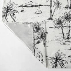 Kate Aurora Maui Tropical Living Sailboats Woven Jacquard Fabric Shower Curtain - 72 In. Wide X 72 In. Long