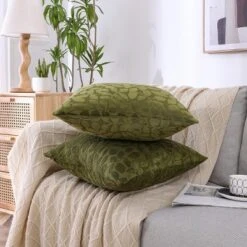 Kate Aurora Red Hook Cut Leaf Embossed Chenille Ultra Plush & Fluffy 18"x 18" Filled Accent Throw Pillow With Removable Zipper Shell/Cover -Kate Aurora GUEST eca2903c 0a6b 46cb aee0 3760c53cfdd2