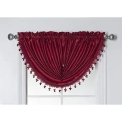 Kate Aurora Ultra Lux Faux Silk Regency Crinkle Rod Pocket Semi Sheer Crystal Beaded Window Valance -Kate Aurora GUEST ecc3be0d aefd 4017 8cf4 7a43c626bb9d