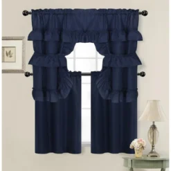Kate Aurora Country Farmhouse Living Solid Colored Cafe Kitchen Curtain Tier & Swag Valance Set 10 Kate Aurora Country Farmhouse Living Solid Colored Cafe Kitchen Curtain Tier & Swag Valance Set -Kate Aurora GUEST ef82bd0b afed 483f 9f8c de6e6ae480cc