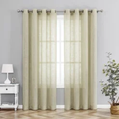 Kate Aurora 2 Pack Lux Thread Premium Woven Grommet Top Sheer Curtain Panels -Kate Aurora GUEST f16e414e f9f8 482f aa85 22673bece553