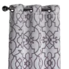 Kate Aurora 2 Pack Reversible Geometric Room Darkening Grommet Curtains