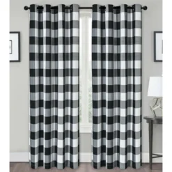 Kate Aurora Country Farmhouse Living Classic Buffalo Plaid Checkered Single Grommet Top Window Curtain Panel -Kate Aurora GUEST f22ac990 a477 4b93 b8ff 5bdaeb5e91c6