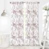 Kate Aurora 2 Piece Shabby Chic Cherry Blossom Designed Airy Sheer Rod Pocket & Back Tab Curtain Panels
