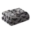 Kate Aurora Ultra Soft & Plush Gray & Black Spooky Halloween Bats Accent Throw Blanket - 50 In. W X 70 In. L