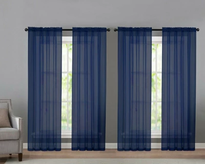 Kate Aurora 4 Piece Basic Home Rod Pocket Sheer Voile Window Curtain Panels 4 Kate Aurora 4 Piece Basic Home Rod Pocket Sheer Voile Window Curtain Panels - Image 4
