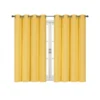 Kate Aurora 100% Hotel Thermal Blackout Yellow Grommet Top Curtain Panels