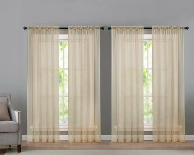 Kate Aurora 4 Piece Basic Home Rod Pocket Sheer Voile Window Curtain Panels 7 Kate Aurora 4 Piece Basic Home Rod Pocket Sheer Voile Window Curtain Panels - Image 7