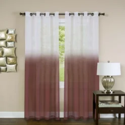 Kate Aurora Tropical Living Semi Matte Sheer Ombre Chic Grommet Top Window Curtains -Kate Aurora GUEST fe1f0600 844a 4c43 8d95 9c8eaddf3991