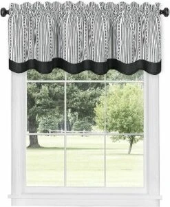 Kate Aurora Country Farmhouse Striped Window Valance Curtain Treatments - Assorted Colors -Kate Aurora GUEST fe43214a 3d6d 411c 8597 63f69318564c