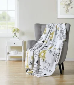 Kate Aurora Paris Eiffel Tower Ultra Plush Fleece Accent Throw Blanket - 50 In W X 70 In. L